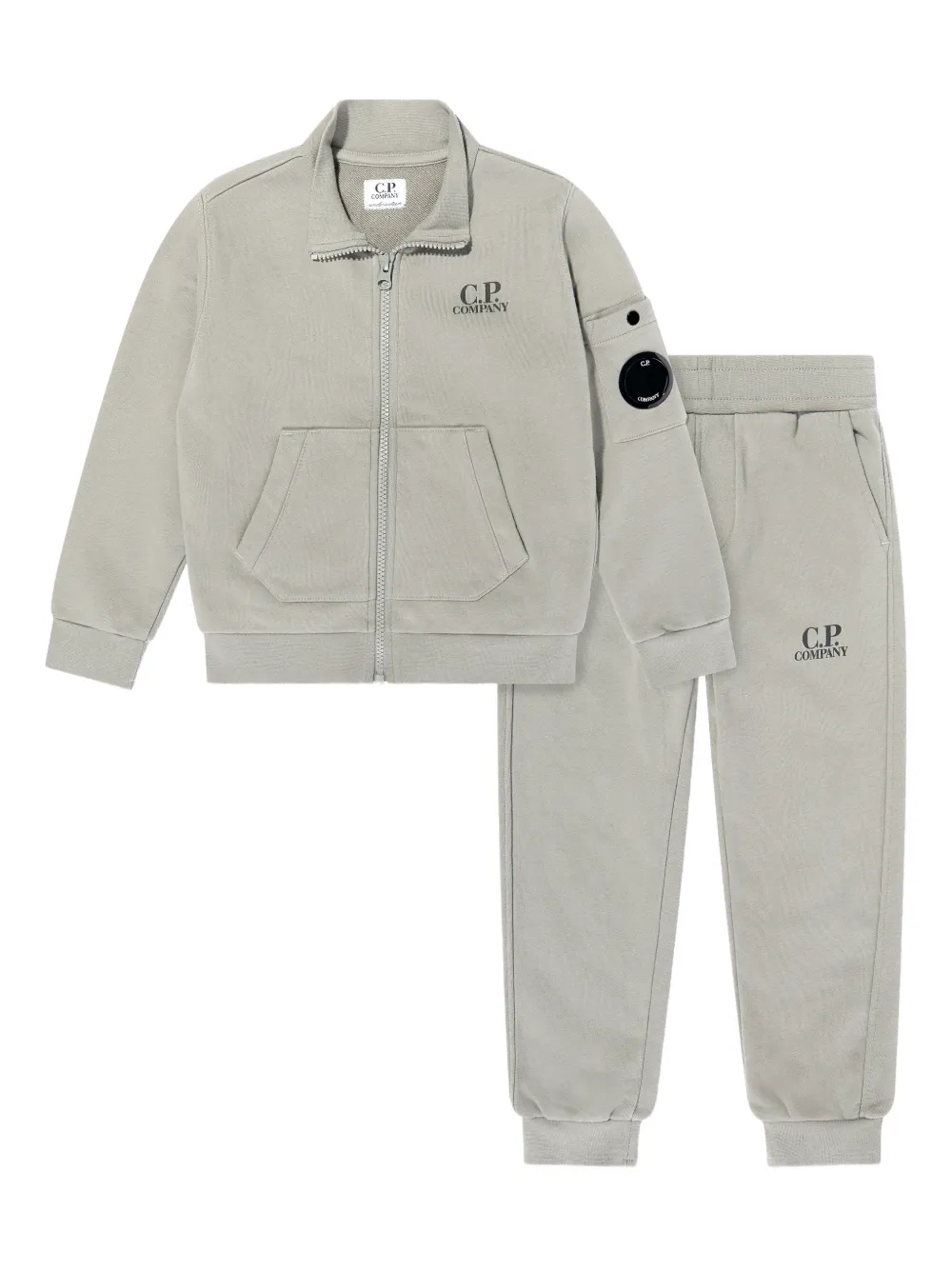 C.P. Company Kids zip-up logo tracksuit - Grigio