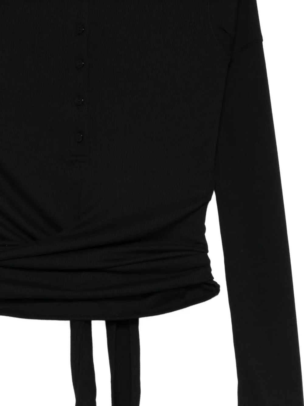 Low Classic Blouse met gestrikte taille Zwart