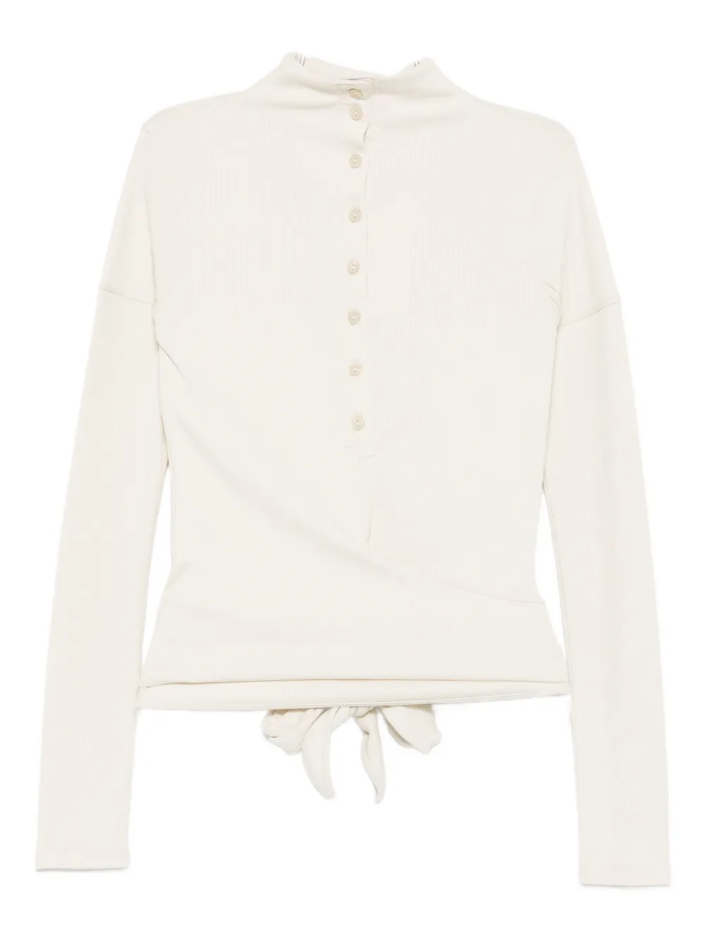 Low Classic Knot-detail Polo Shirt In White