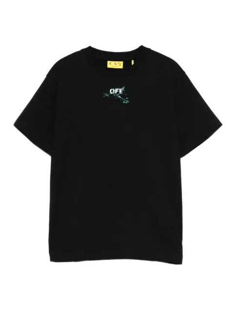 Off-White Kids paint-splatter short-sleeve t-shirt