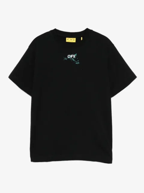Off-White Kids playera manga corta con salpicaduras de pintura estampadas
