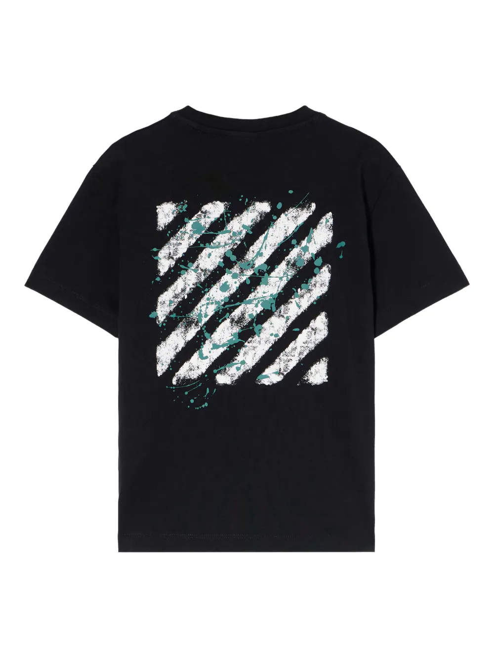 Off-White Kids T-shirt met korte mouwen en verfspatten Zwart
