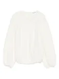 LALALU balloon-sleeve sweater - White