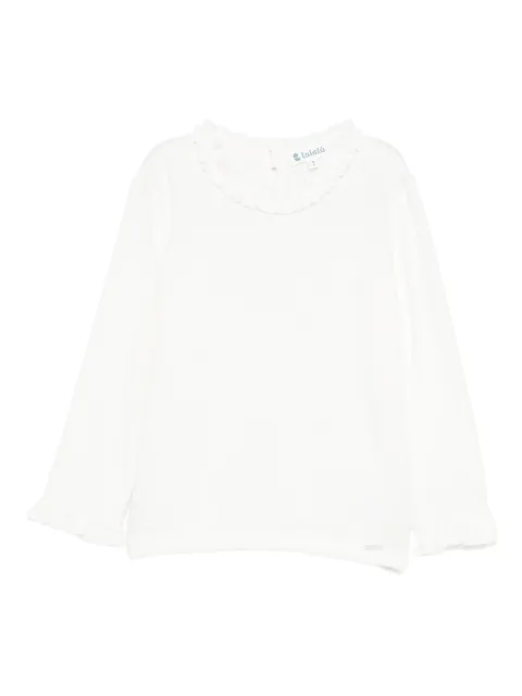 LALALU blusa con volantes en el cuello