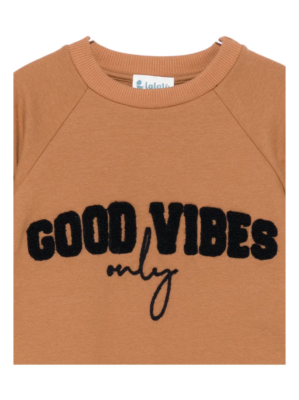 Lalalù Good Vibes Sweatshirt In Brown