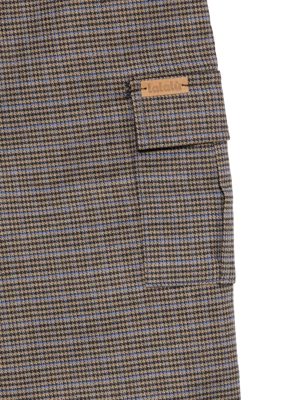 Lalalù Checked Cargo Trousers In Brown
