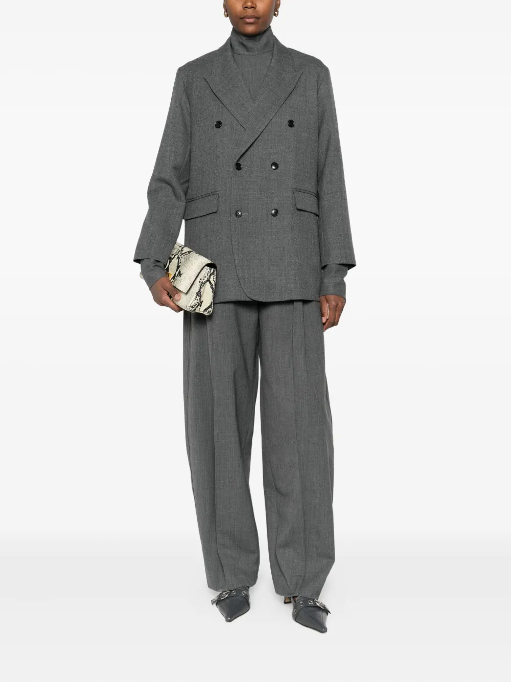 Nicholson & Nicholson Double-breasted Jacket In Gray