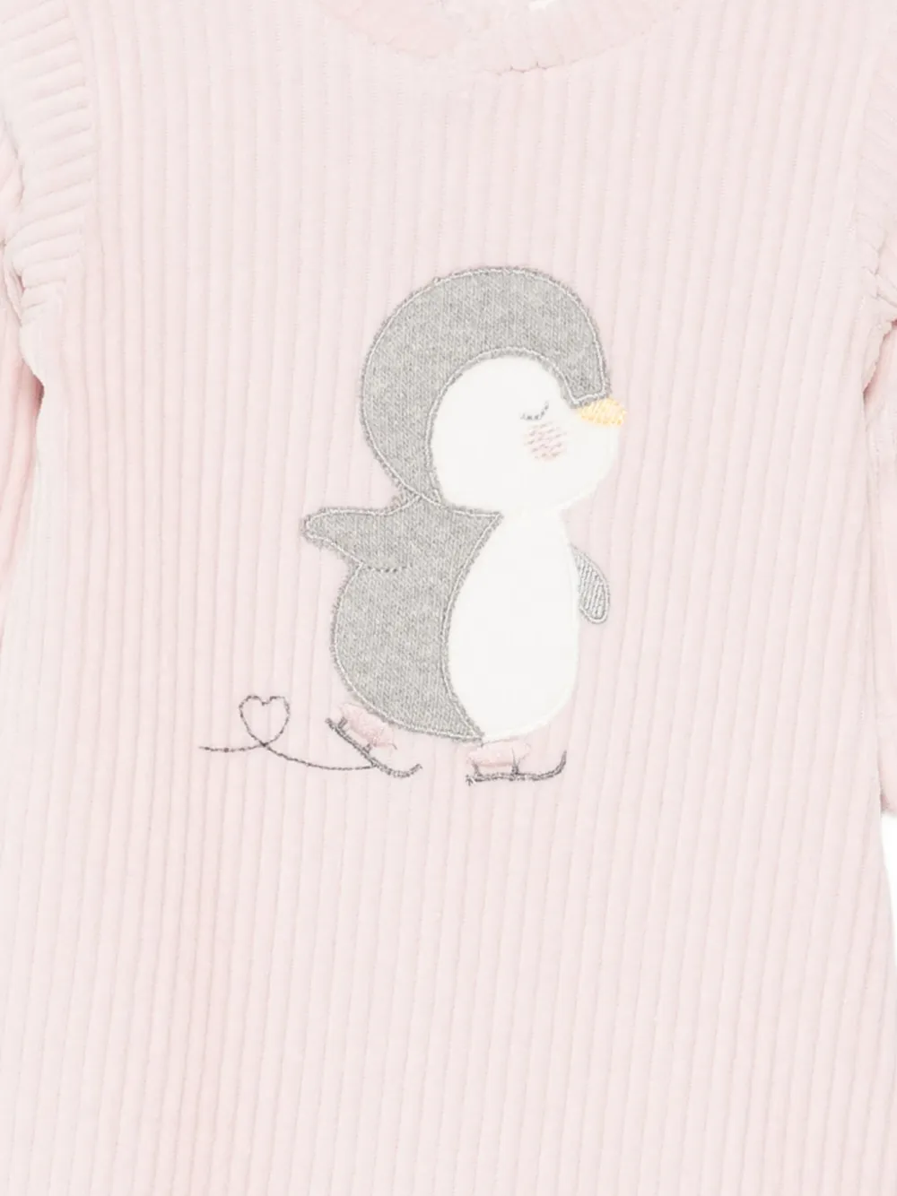 LALALU Romper met pinguïn-applicatie Roze