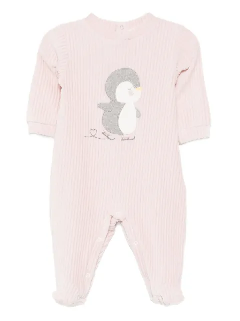 LALALU penguin-appliqué babygrow