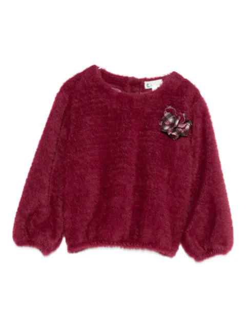LALALU floral-appliqué sweater