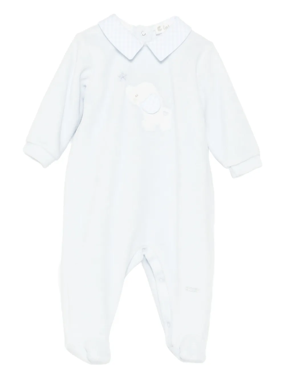 LALALU grenouillère à col rayé | bleu | Image 1