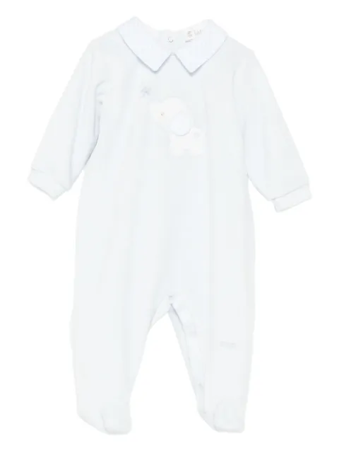 LALALU striped-collar babygrow