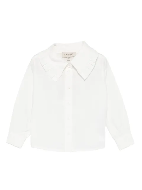 TWINSET Kids camisa con volantes en el cuello