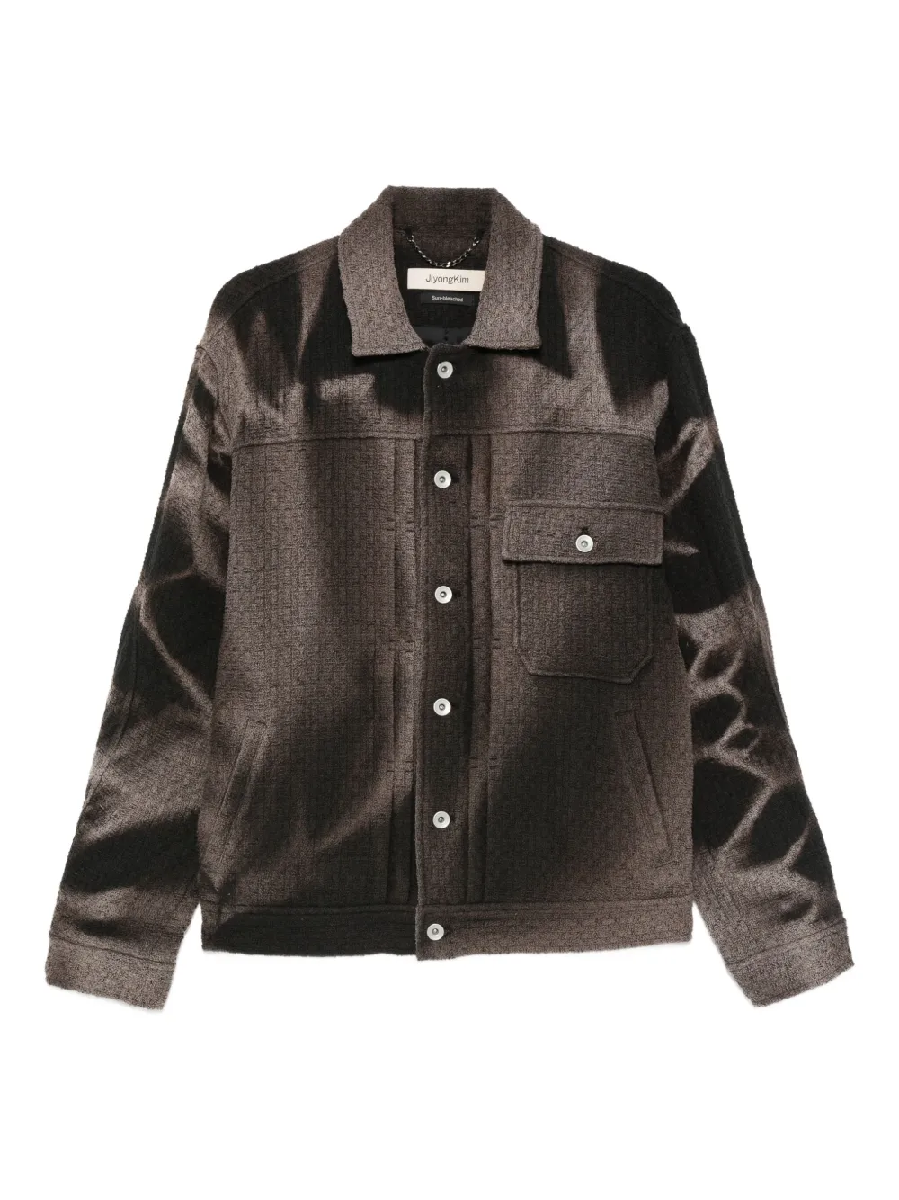 Jiyongkim Textured Button-fastening Jacket In Brown