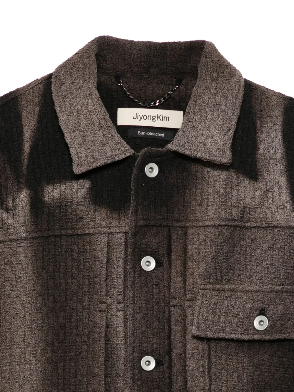 Jiyongkim Textured Button-fastening Jacket In Brown