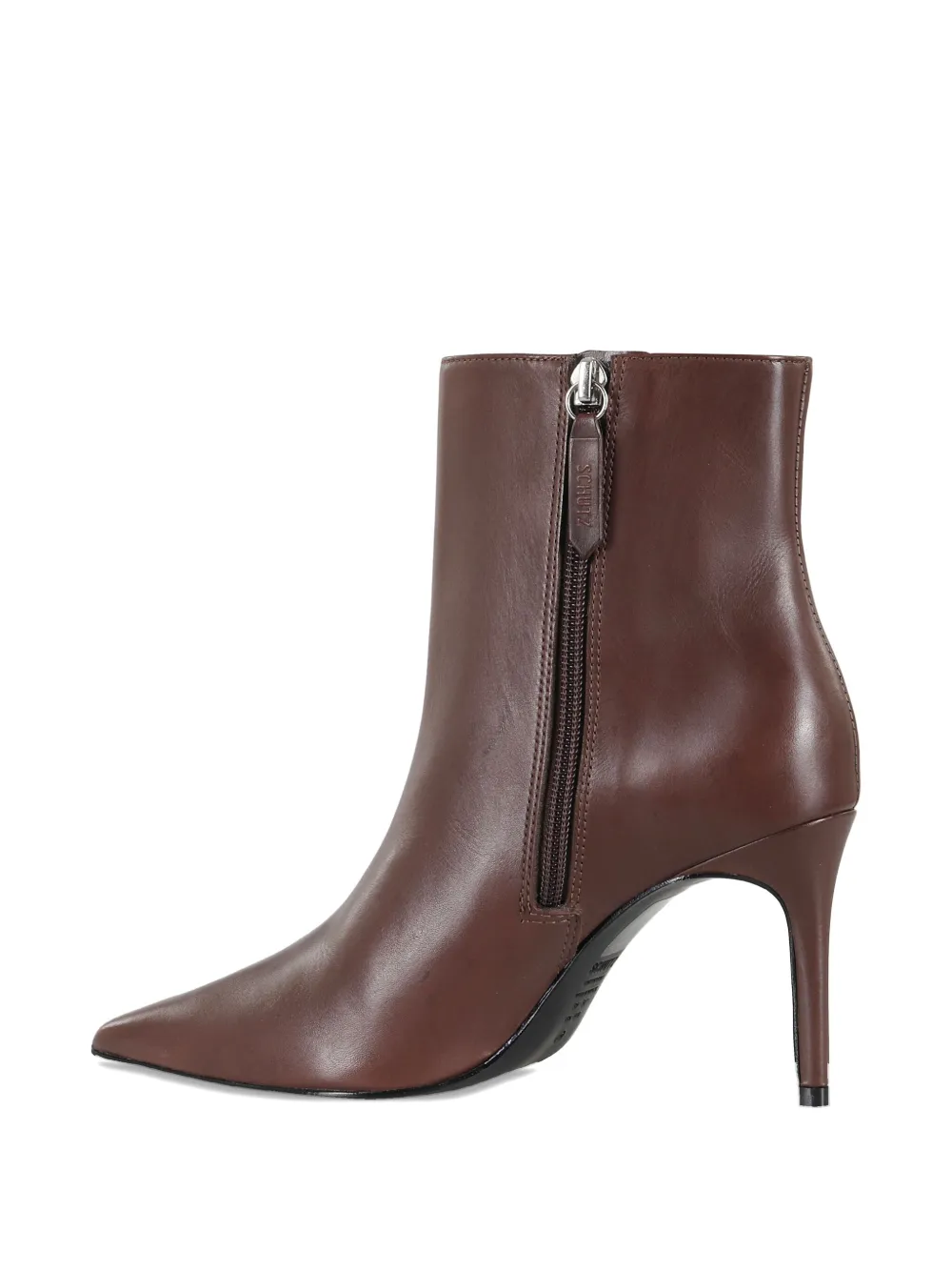 Schutz Pointed-toe Zip-fastening Boots In Brown
