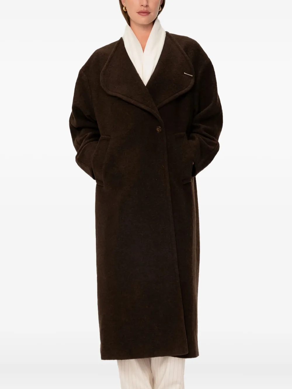 VIVEH single-breasted coat | Brown | Image 1