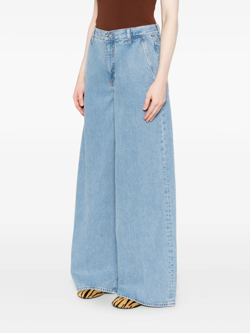 FRAME Jeans met wijde pijpen Blauw