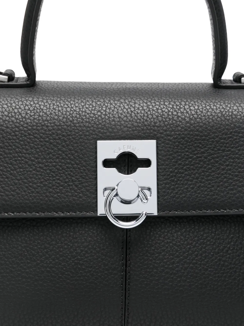 Cafuné Medium Stance Grain Leather Crossbody Bag In Black