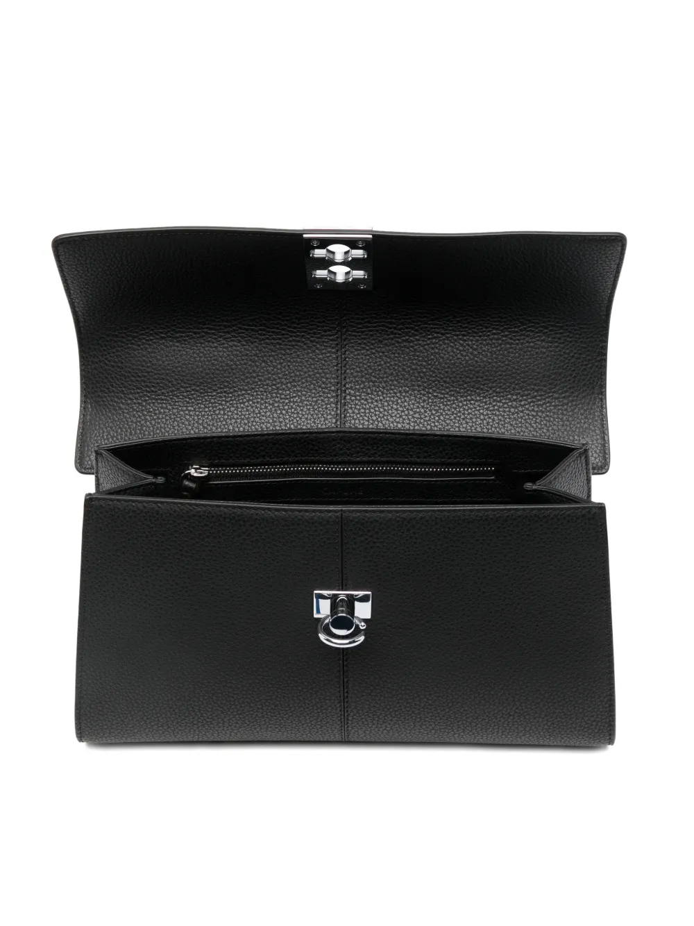 Cafuné Medium Stance Grain Leather Crossbody Bag In Black