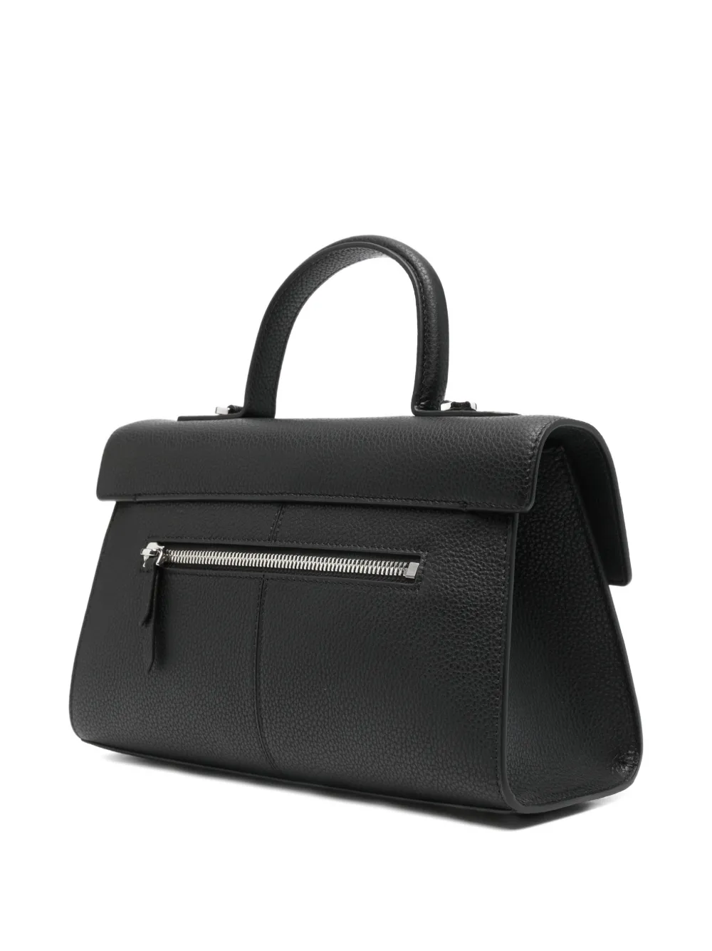 Cafuné Medium Stance Grain Leather Crossbody Bag In Black