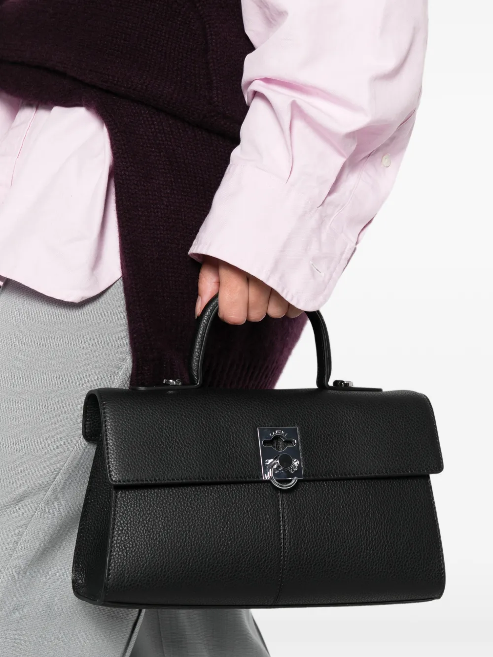 Medium Stance Grain Leather Crossbody Bag