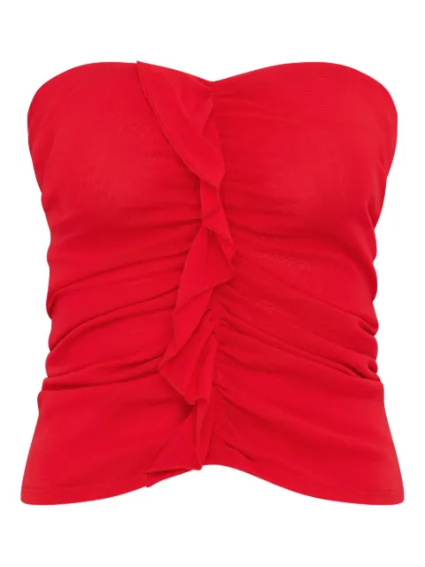 Paris Georgia top strapless con volantes