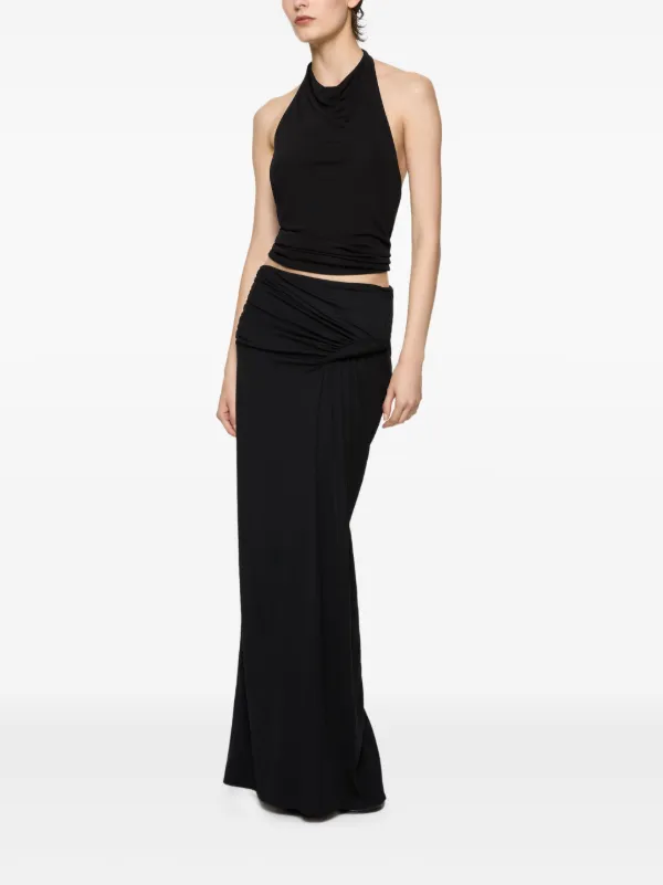 Paris Georgia Knotted Maxi Skirt | Black | FARFETCH