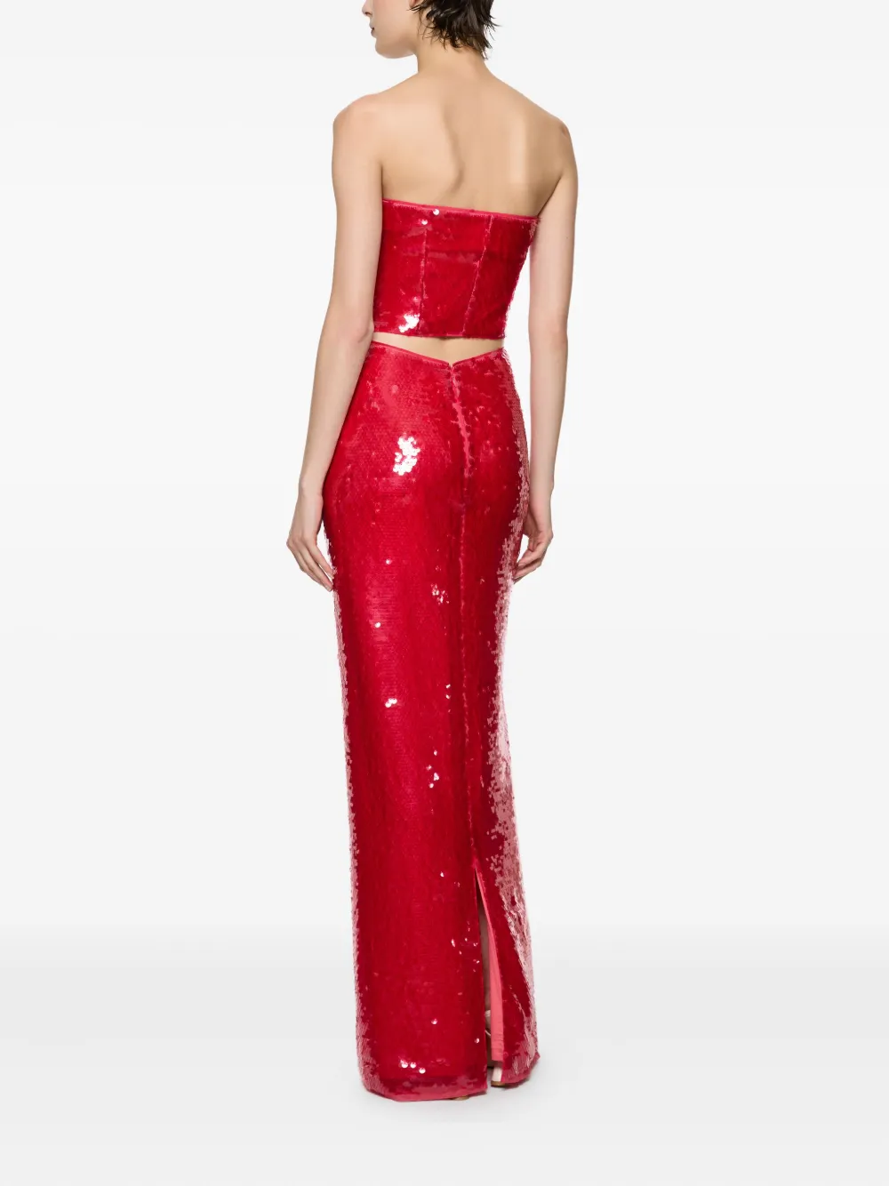 Paris Georgia Mermaid strapless top met pailletten Rood
