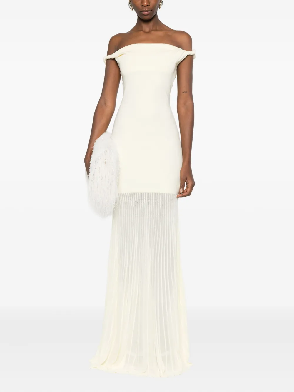 SIR. Elia off-shouder twist maxi dress - Geel