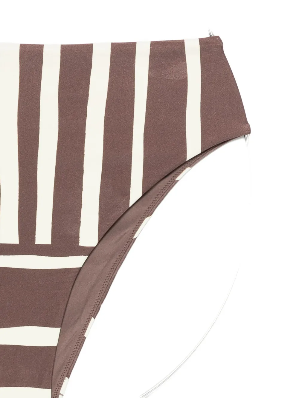 Sir Linocut Striped Bikini Bottom In Brown