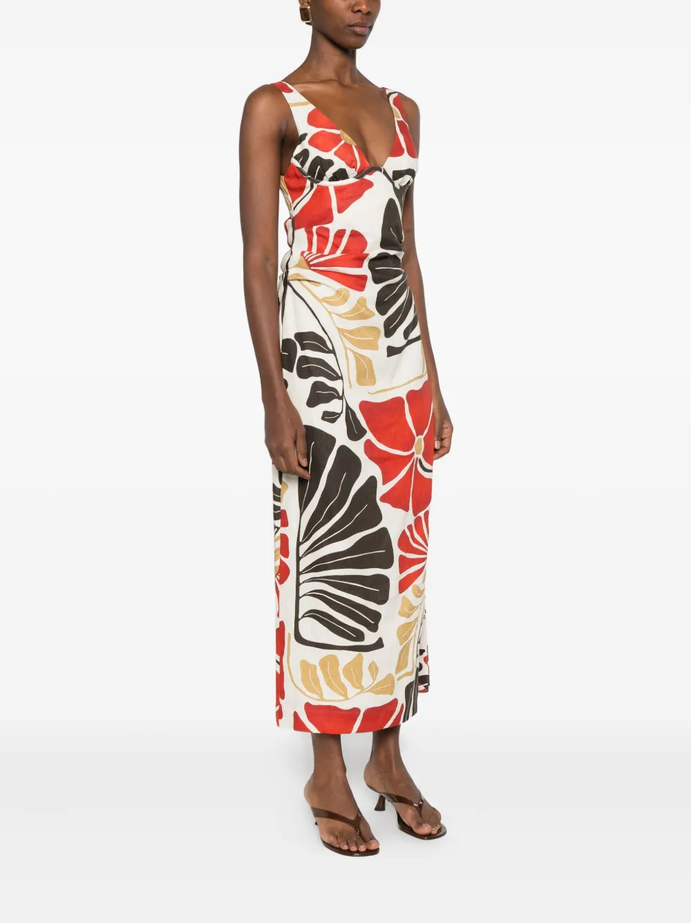 SIR. Julietta maxi-jurk met bloemenprint Wit