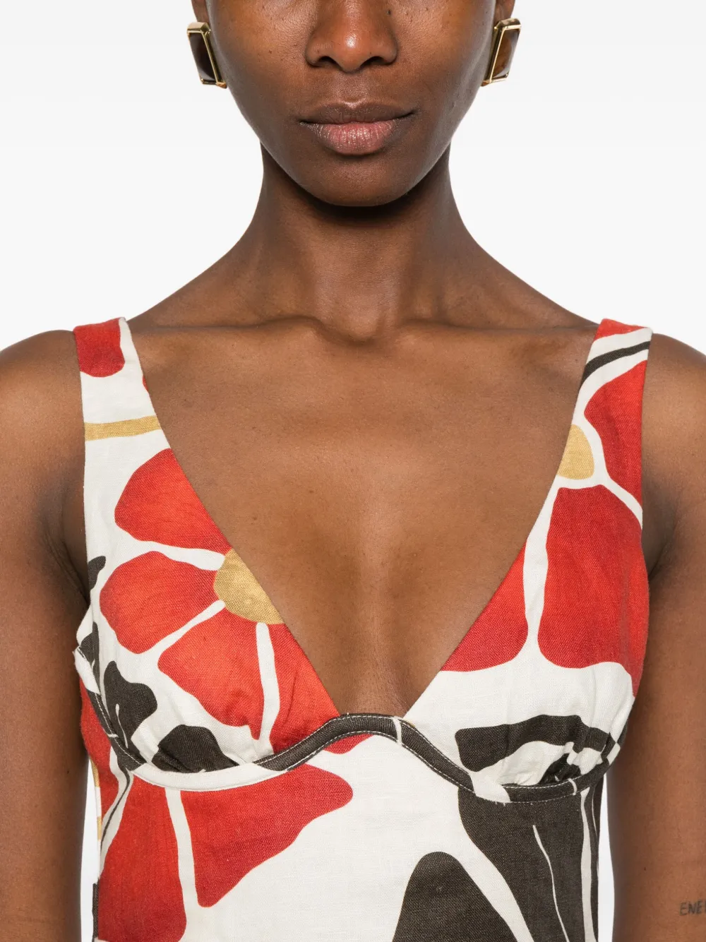 SIR. Julietta maxi-jurk met bloemenprint Wit