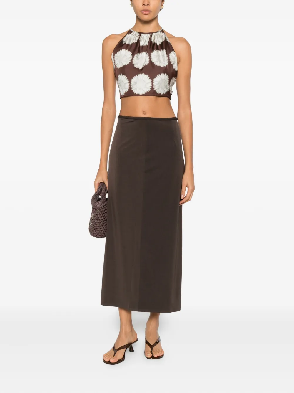 SIR. Matheo midi skirt - Bruin