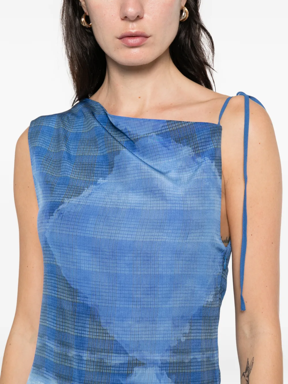 Sir Isla Waves Print Mini Dress In Blue