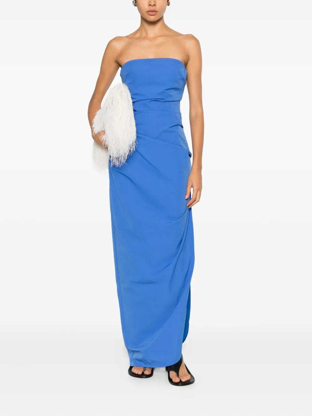 SIR. Sol strapless draped maxi dress - Blauw