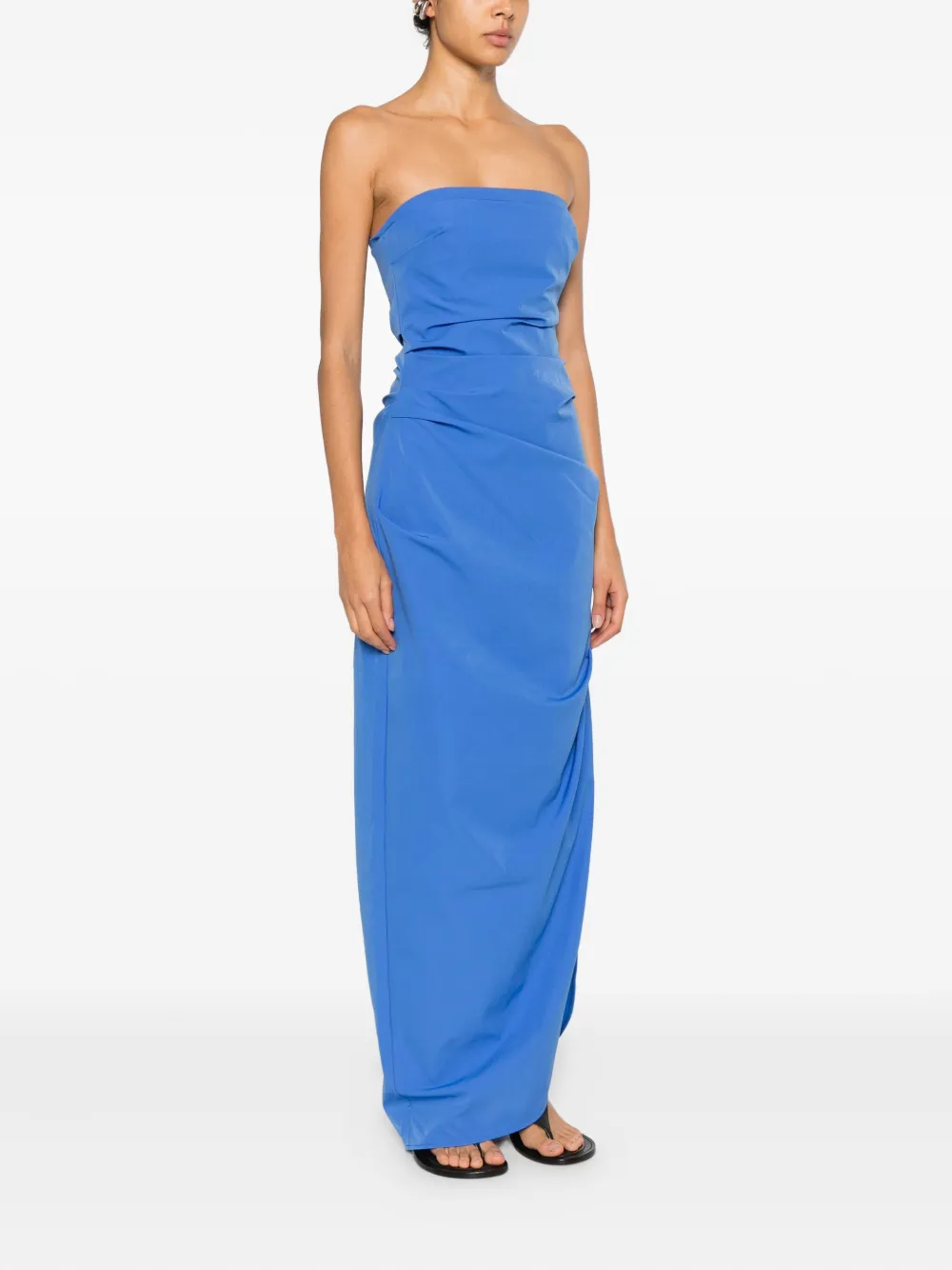 SIR. Sol gedrapeerde strapless maxi-jurk Blauw
