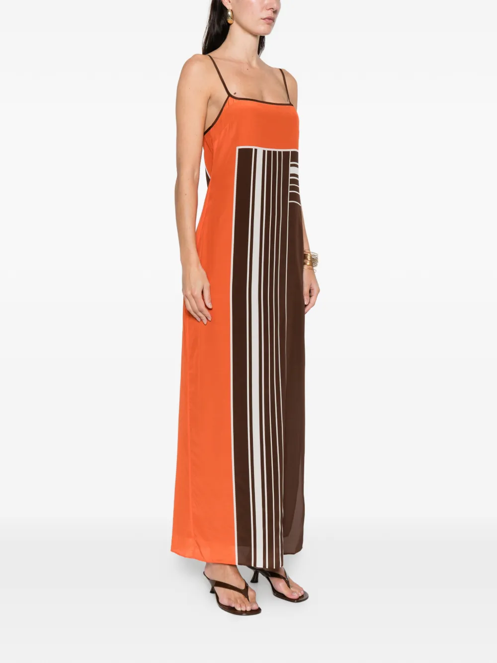 Sir Destino Striped Maxi Dress In Orange
