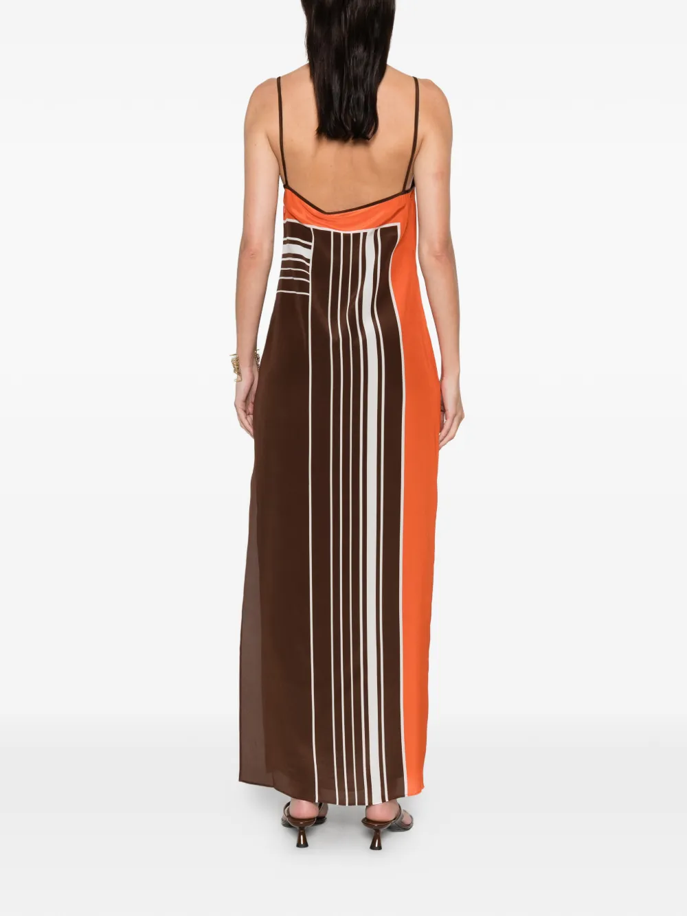 Sir Destino Striped Maxi Dress In Orange