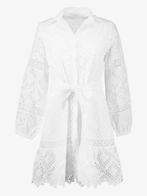 Temptation Positano Palestina eyelet-embroidered belted dress