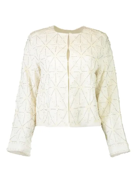 Christy Lynn Jessie beaded geometric-pattern fitted jacket