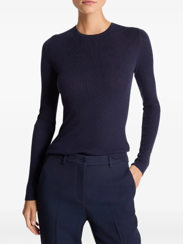 Michael Kors Collection Ribbed Long-sleeve T-shirt in Blue