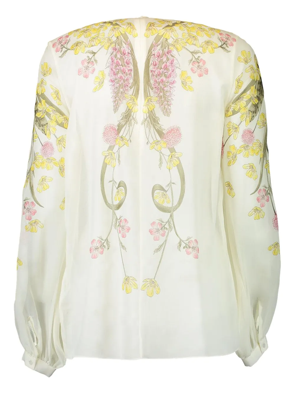 Giambattista Valli Floral-print Pleated Blouse In Multi