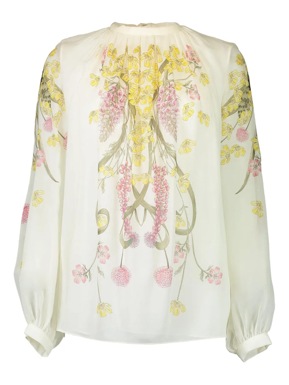 Giambattista Valli Floral-print Pleated Blouse In Multi