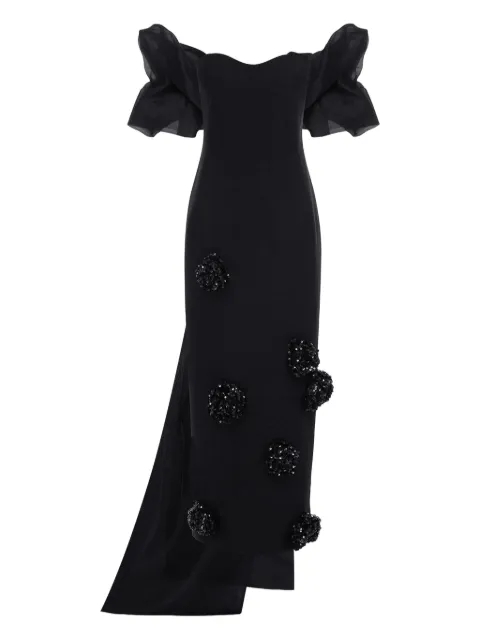 Leo Lin Zayna puff-sleeve gown