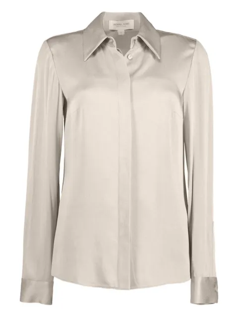 Michael Kors Collection camisa de satén manga larga
