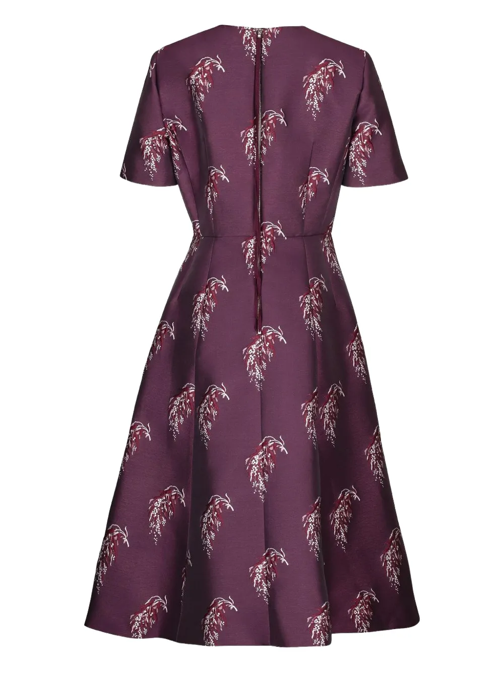 Adam Lippes Evangeline midi-jurk met bloemenprint en korte mouwen - Paars