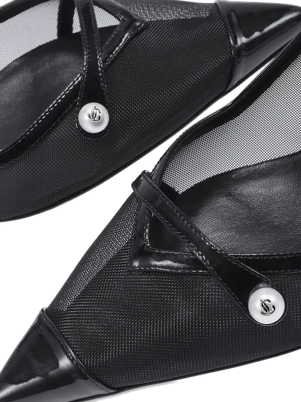 Jimmy Choo 45 mm mesh slingback pumps Zwart