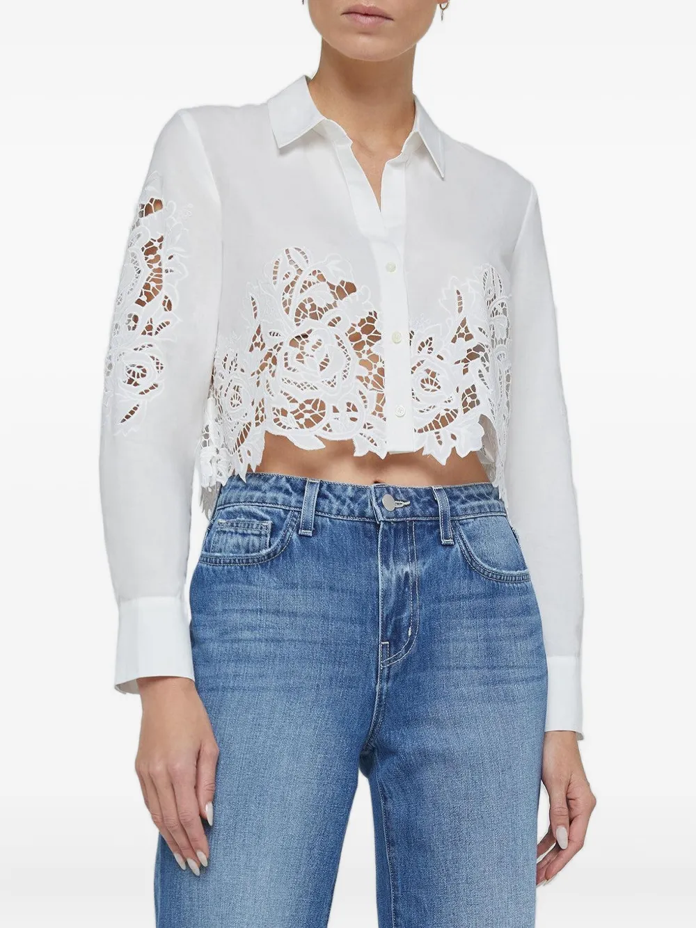 L'Agence Seychelle broderie anglaise blouse Wit