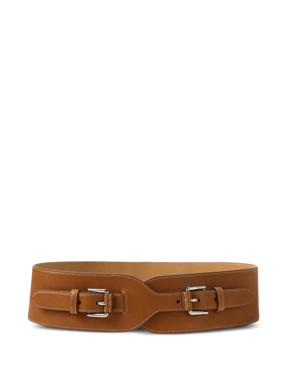 Polo Ralph Lauren Double-buckle Leather Belt In Brown